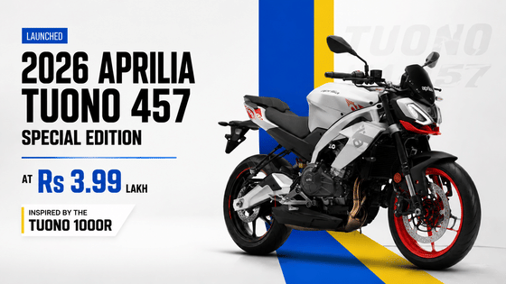 2026 Aprilia Tuono 457 Special Edition Launched AT Rs 3.99 Lakh; Inspired by the Tuono 1000R